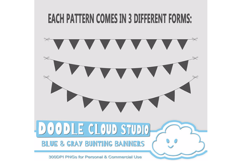 blue-and-gray-patterns-bunting-banners-cliparts-pack-pattered-flags
