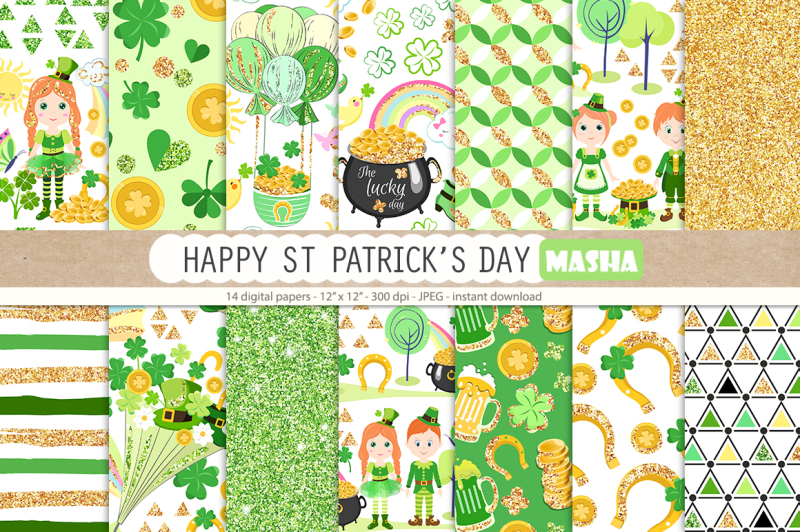 st-patrick-039-s-day-digital-papers