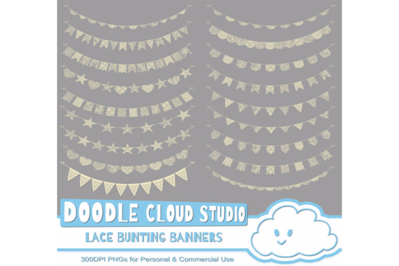 beige-lace-burlap-bunting-banners-cliparts-multiple-lace-textures