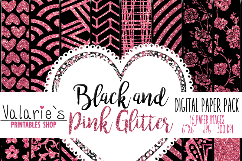 digital-paper-hot-pink-glitter-and-black-pink-glitter-glitter-element