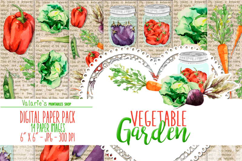 digital-paper-vegetable-garden-watercolor-vegetables-healthy-food