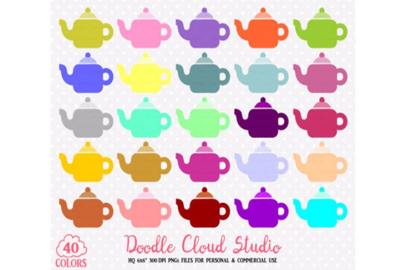 40-colorful-teapot-clipart-rainbow-tea-set-clip-art-illustrations