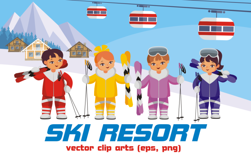 ski-resort-vector-clip-arts