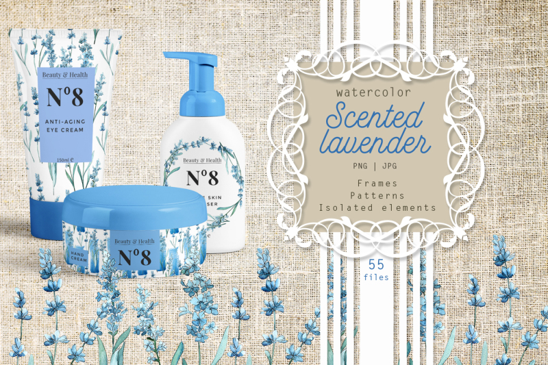 scented-lavender-png-watercolor-flower-set