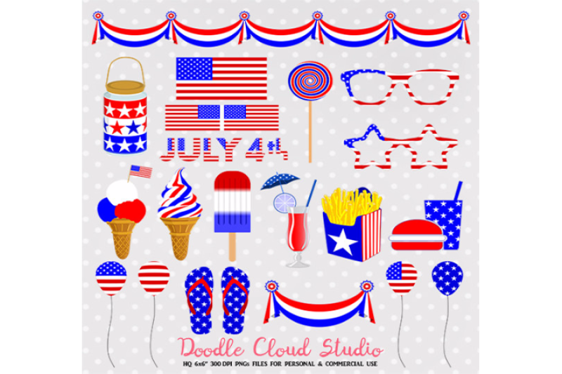 4-july-clipart-food-drink-american-flag-usa-planner-stickers-icecream