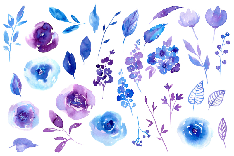 spring-ultraviolet-and-blue-flowers-collection