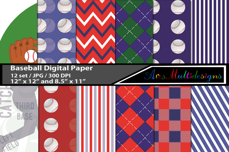 baseball-digital-paper-baseball-pattern-baseball-background-digi