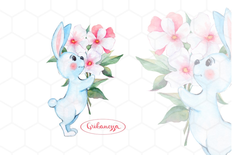 bunny-and-bouquet-cute-rabbit-png