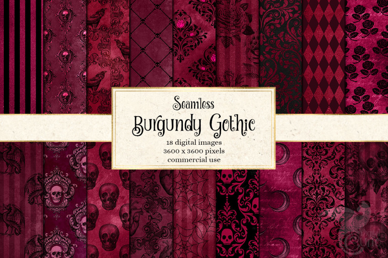 burgundy-gothic-digital-paper