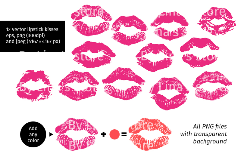 vector-lipstick-kisses
