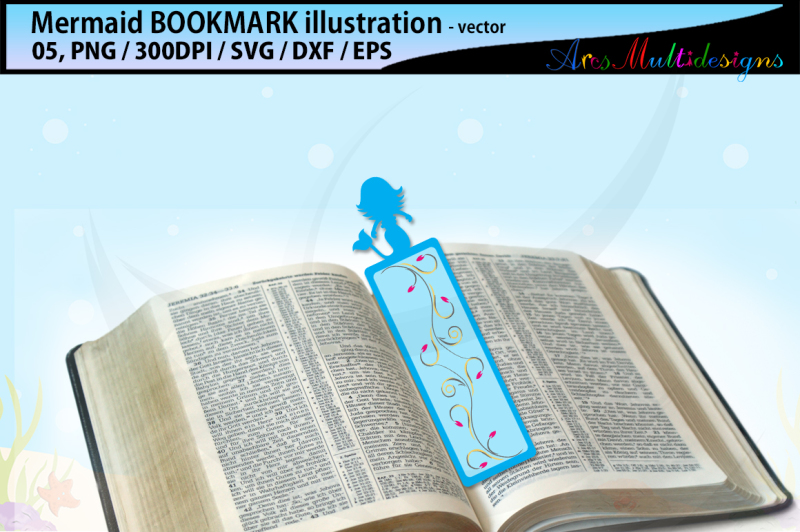 mermaid-bookmark-clipart-illustration-water-girls-bookmark-mermaid