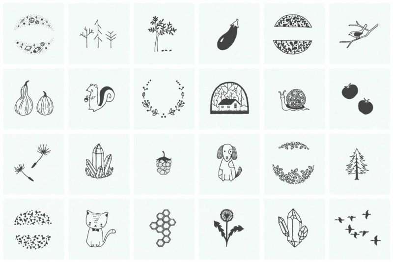 150-hand-drawn-elements-nature