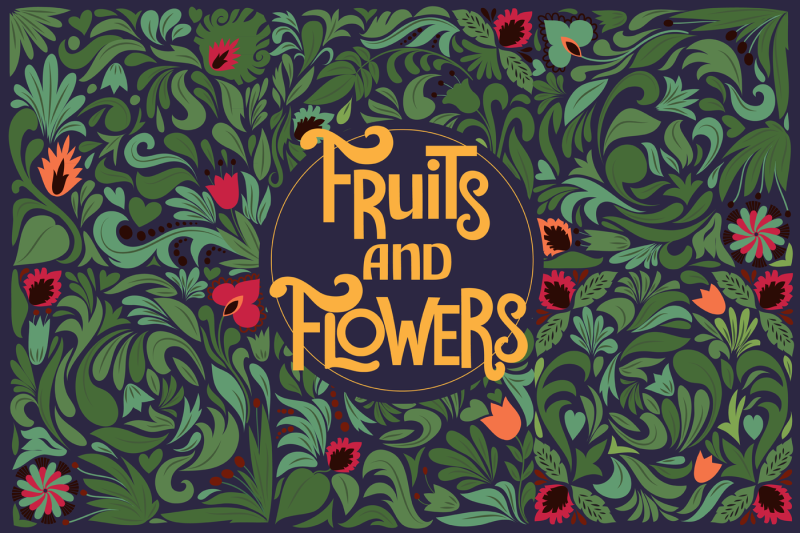 fruits-and-flowers-clipart-set