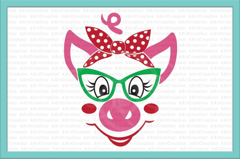 Download pig with glasses, svg file, pig with bandana, svg, pig ...