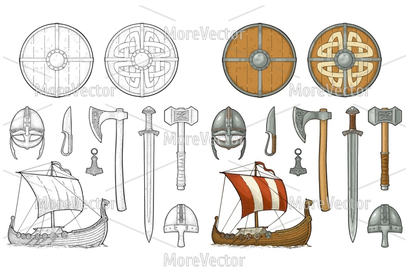 set-viking-knife-drakkar-axe-helmet-sword-hammer-thor-amulet-wi