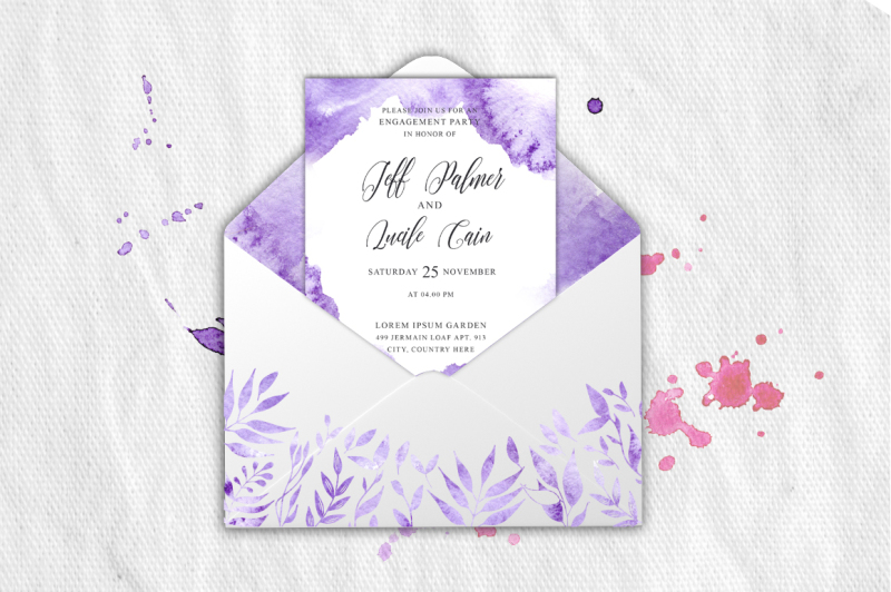 gentle-purple-watercolor-spring-wedding-invitation-suite