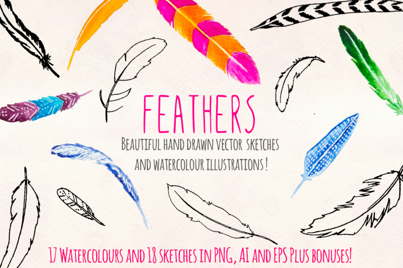 feathers-ink-watercolor-graphics-kit