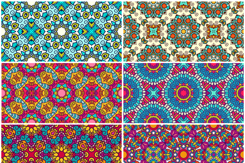 55-ethnic-seamless-pattern-set