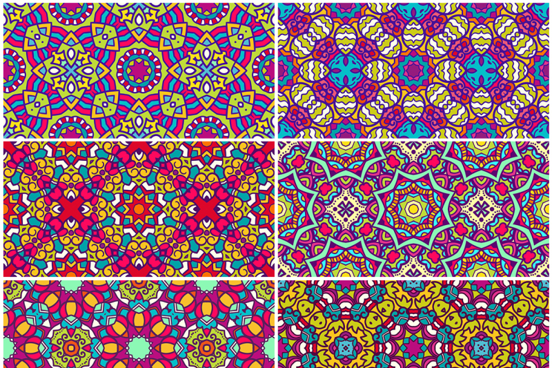 55-ethnic-seamless-pattern-set
