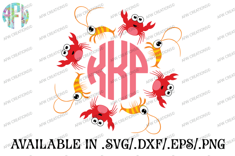crab-and-shrimp-monogram-svg-dxf-eps-cut-file
