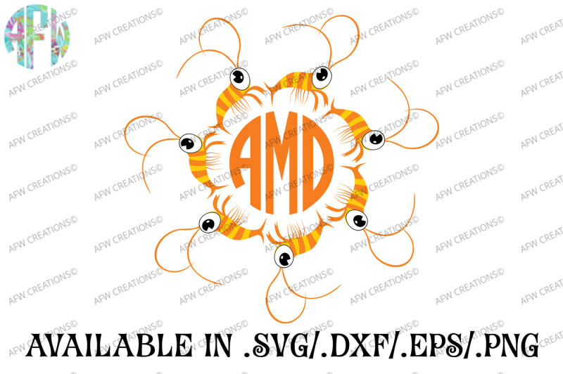 shrimp-monogram-svg-dxf-eps-cut-file