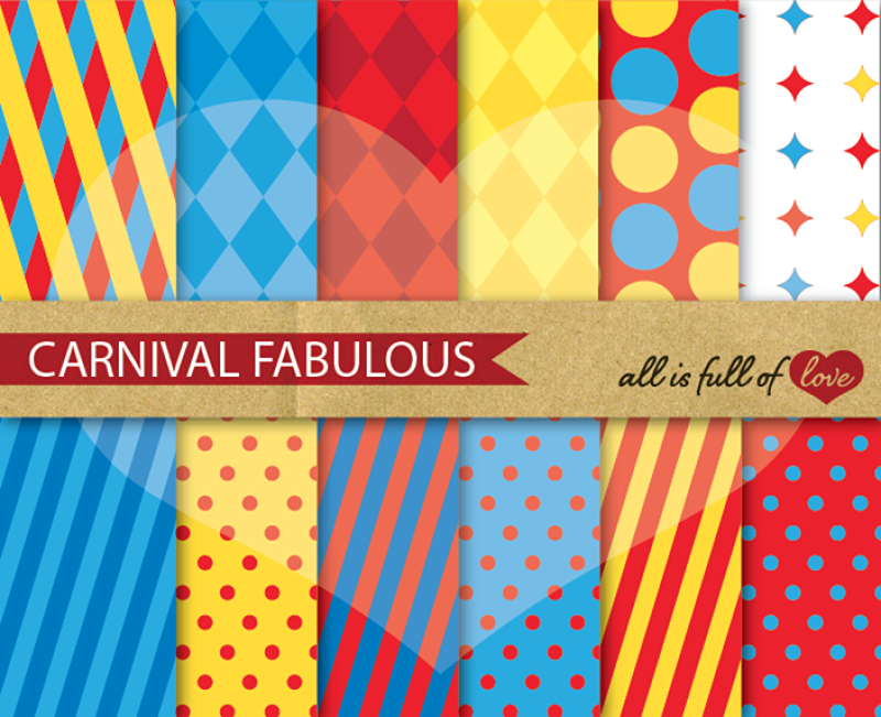 circus-digital-paper-pack-red-yellow-blue
