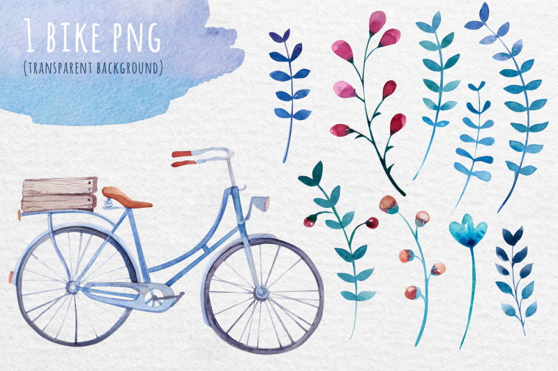 watercolor-bike-and-flowers