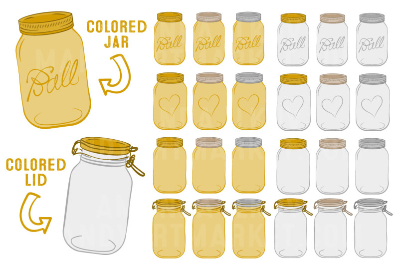 vector-mason-jars-clipart-in-mustard