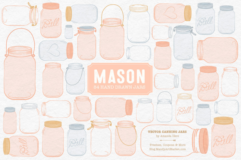 vector-mason-jars-clipart-in-peach