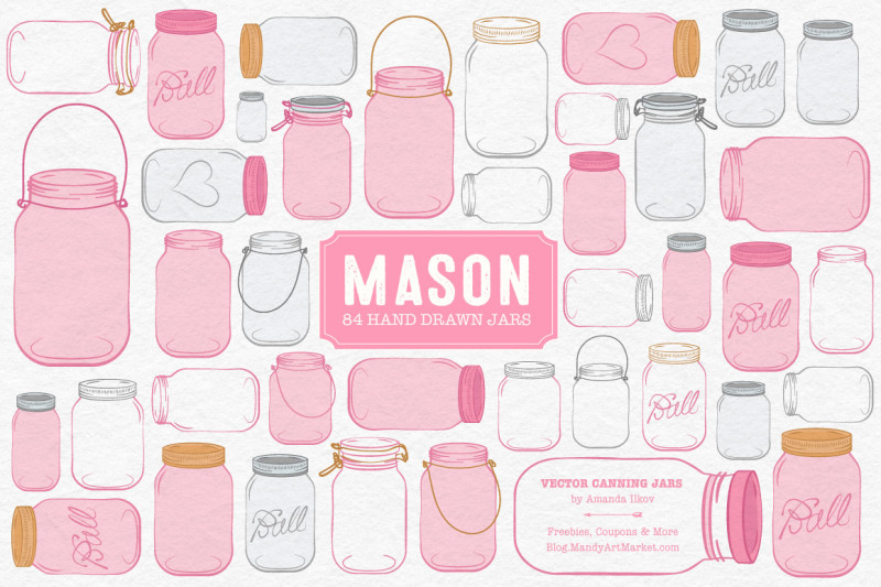 vector-mason-jars-clipart-in-pink