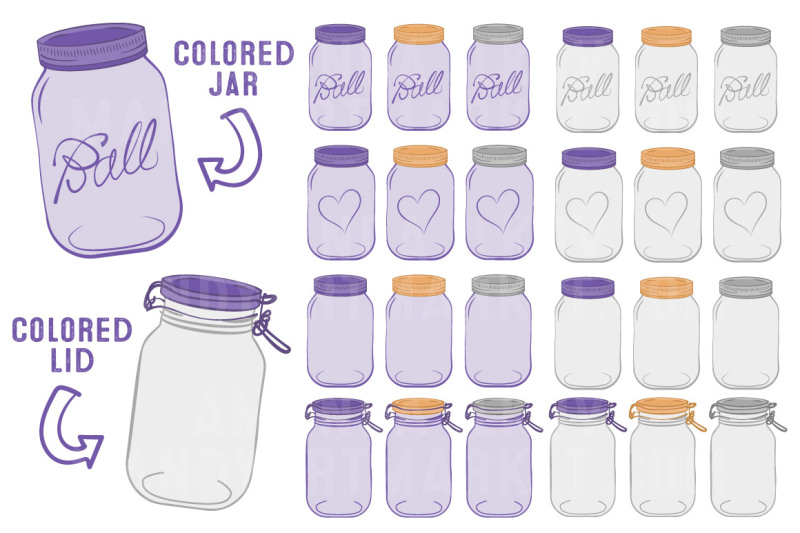 vector-mason-jars-clipart-in-purple