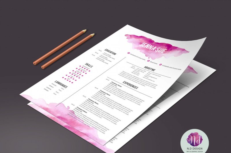 watercolor-resume-template-cover-letter-template-references-template