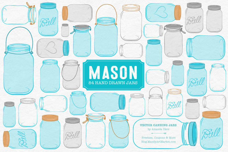 vector-mason-jars-clipart-in-tropical-blue
