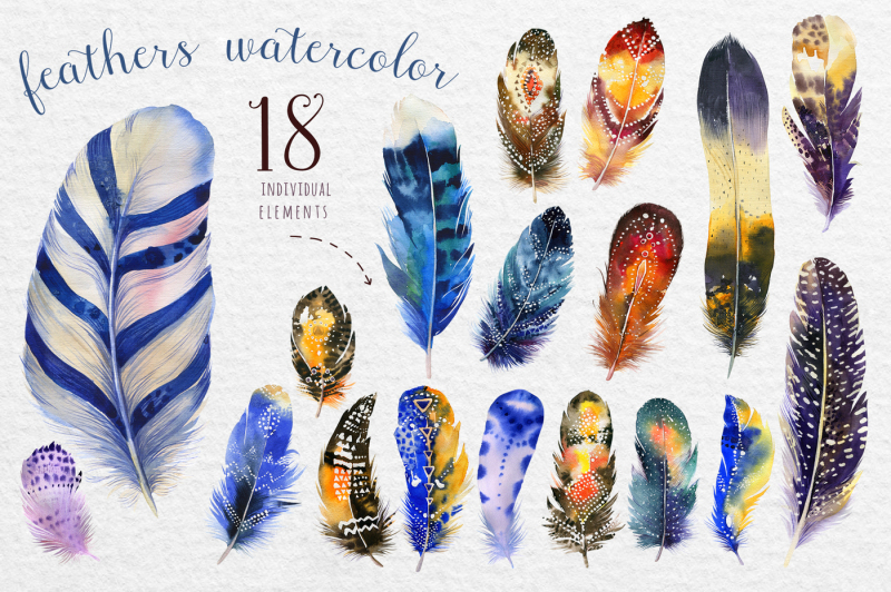 watercolor-feathers-bundle