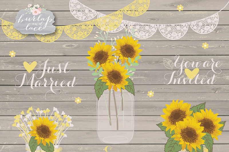 sunflowers-clipart-wedding-mason-jar-clipart-flower-clipart-bridal-clipart-yellow-flower-summer-flower-cliparts-rustic-wedding