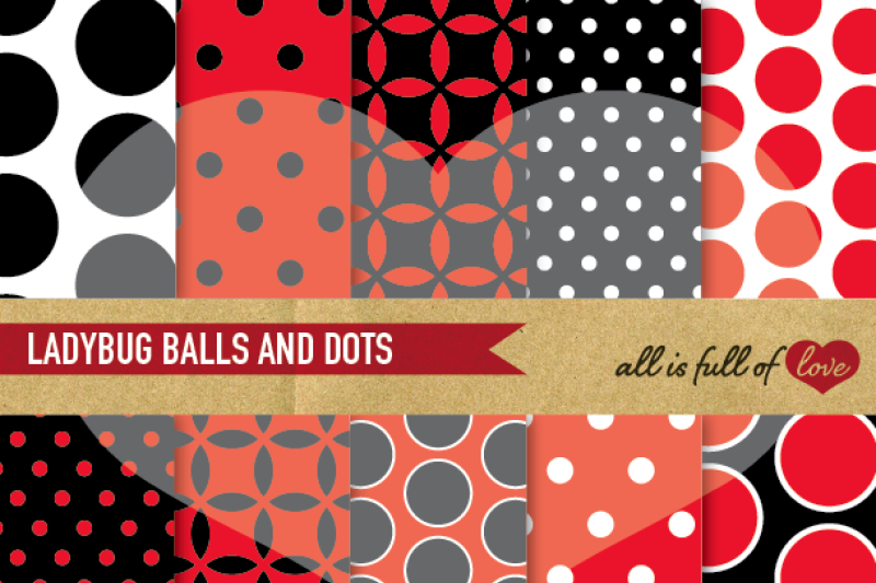 ladybug-backgrounds-balls-and-dots-digital-paper-red-black