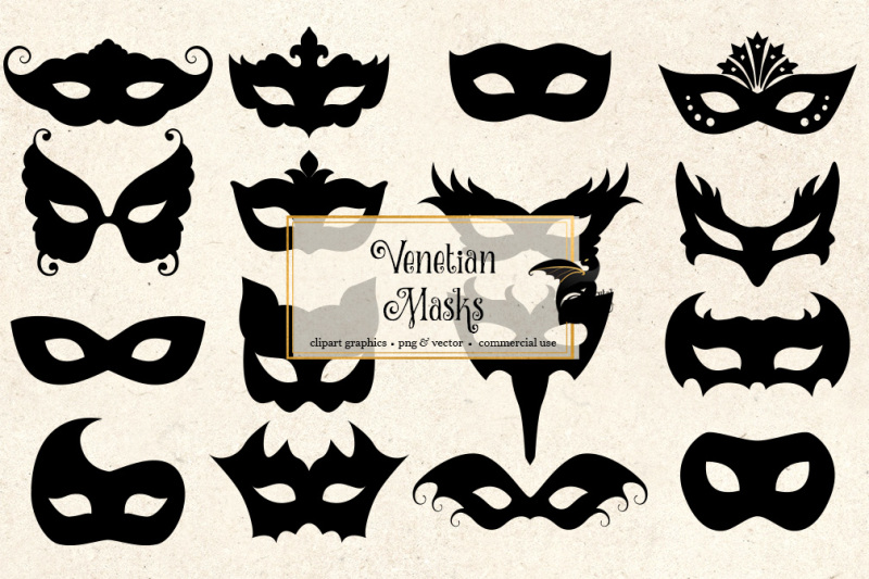 venetian-mask-silhouettes-vector-clipart