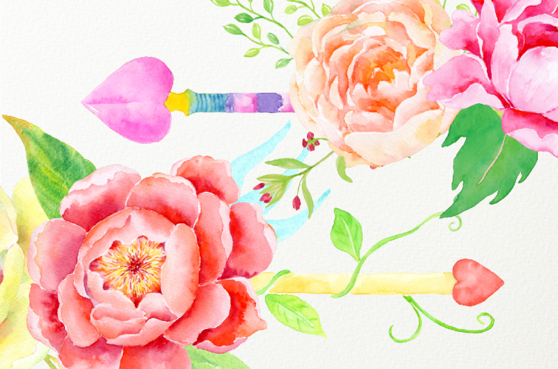 watercolor-clipart-boho-floral-arrows