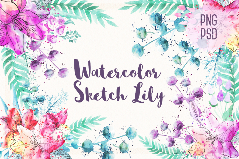 watercolor-sketch-lily