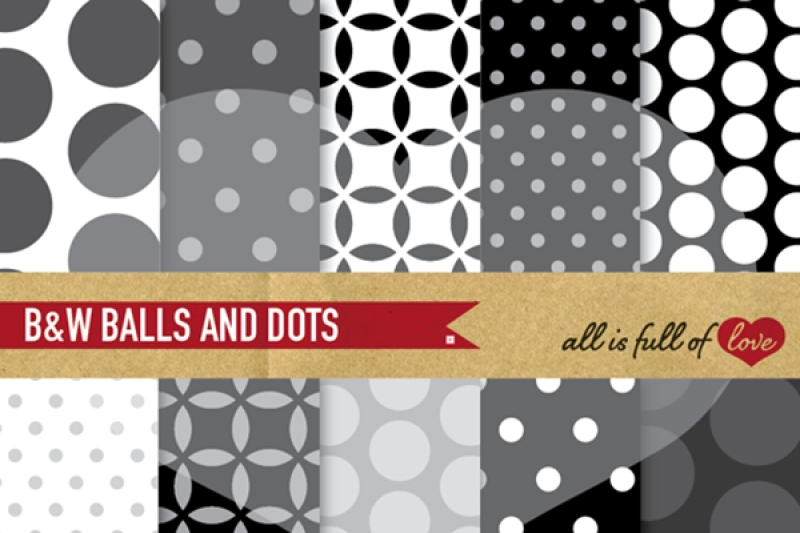 black-and-white-backgrounds-balls-and-dots-digital-paper