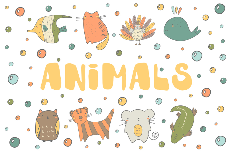 doodle-animals-set
