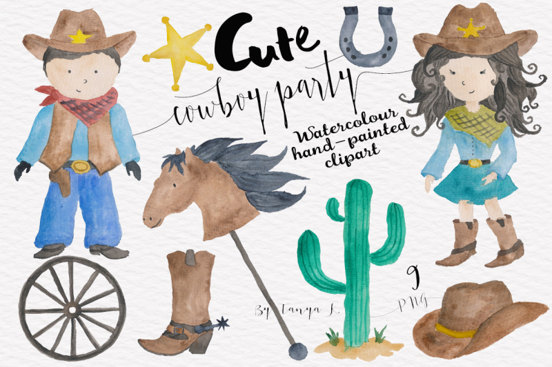 cowboy-party-watercolor-set