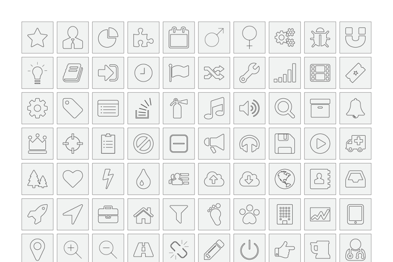 150-thin-line-icons