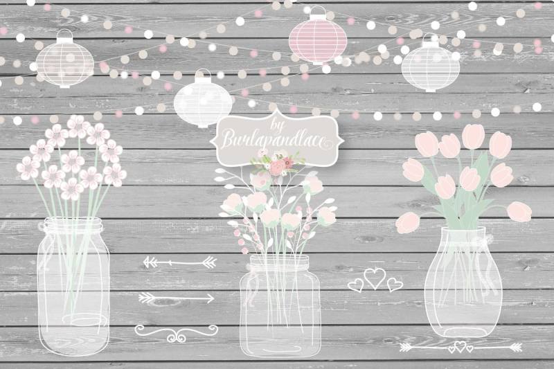 mason-jar-wedding-invitation-clipart-lampion-bouchet-rustic-mason-jar-country-wedding-invitations-with-flowers-wood-grain-background