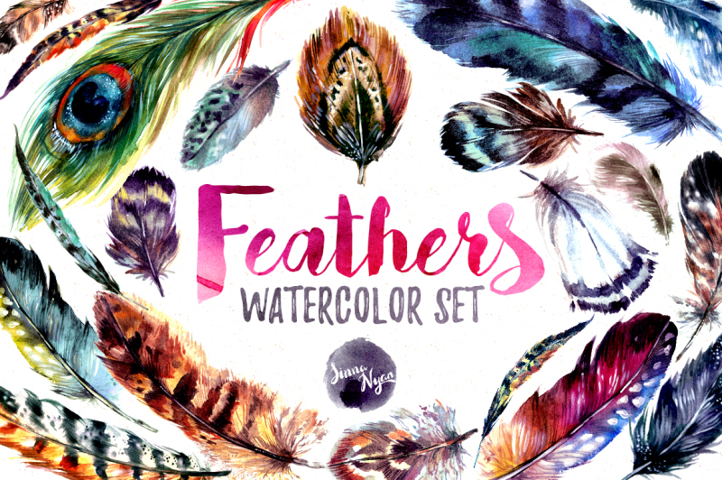 20-percent-off-watercolor-boho-feather-diy-set