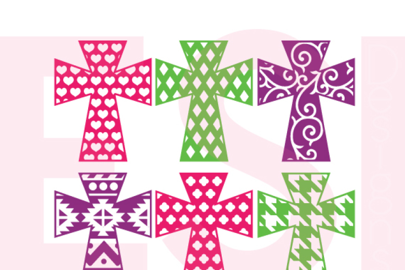 Download Patterned Cross Set 2 - SVG, DXF, EPS - Cutting files By ...