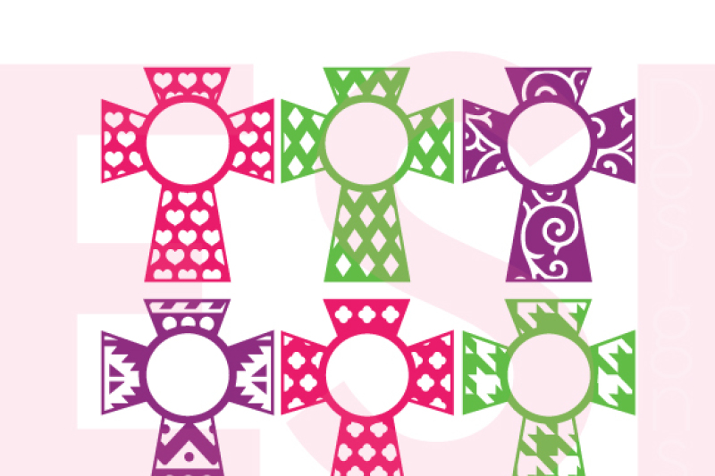 Download Patterned Cross Monogram Designs Set 2 - SVG, DXF,EPS - Cutting files By ESI Designs ...