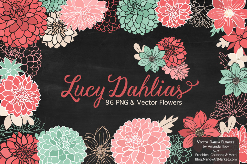 lucy-floral-dahlias-clipart-in-mint-and-coral
