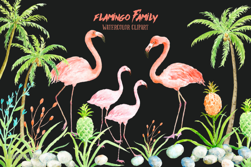 watercolor-clipart-flamingo-family