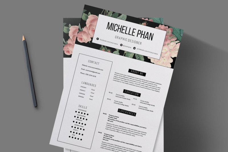 floral-2-page-cv-template-resume-template